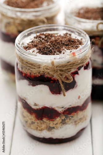 Photo: Jar with yoghurt Jar with yoghurt