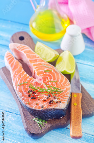 Photo: raw salmon steak raw salmon steak