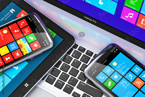 Illustration: Mobile devices with touchscreen interface Mobile devices with touchscreen interface