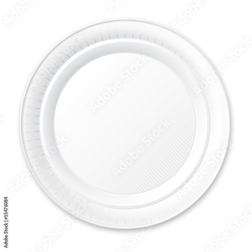 Vector: Disposable Plastic Plate. Isolated on White. Disposable Plastic Plate. Isolated on White.