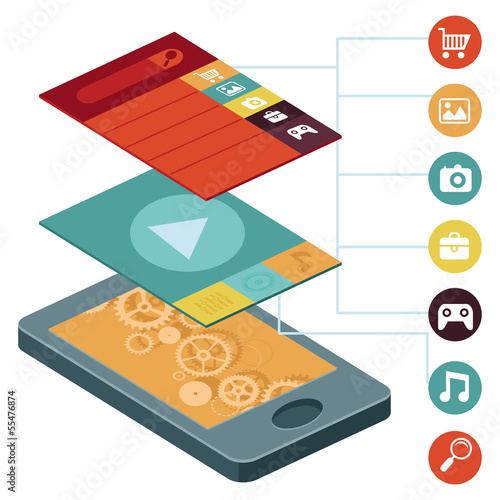 Vector: Vector mobile phone - infographic elements Vector mobile phone - infographic elements