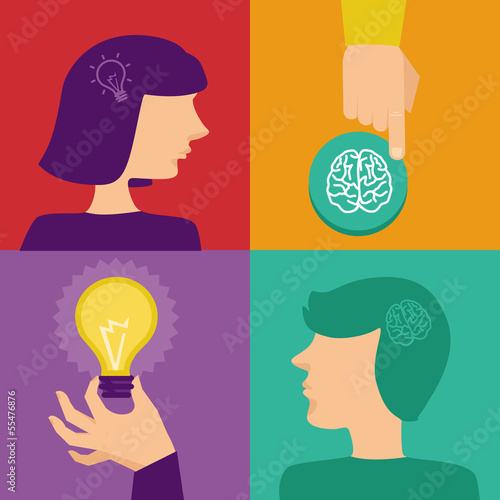 Vector: Vector creativity and brainstorming concept Vector creativity and brainstorming concept