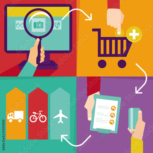 Vector: Vector internet shopping infographics Vector internet shopping infographics