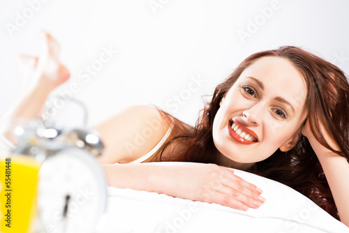 Photo: portrait of a young woman in the bedroom portrait of a young woman in the bedroom