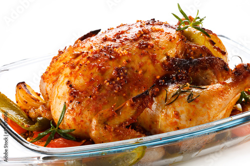 Photo: Rosted chicken and vegetables Rosted chicken and vegetables