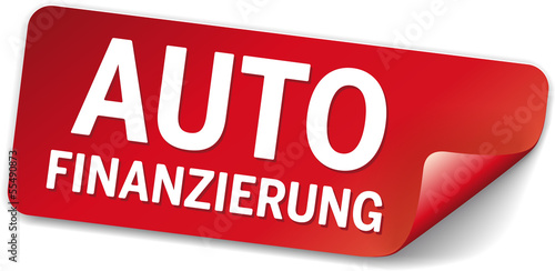 Vector: rotes Label autofinanzierung rotes Label autofinanzierung