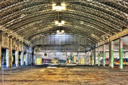 Photo: Interior of a derelict warehouse Interior of a derelict warehouse