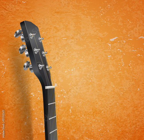 Vector: guitar neck on grunge background guitar neck on grunge background