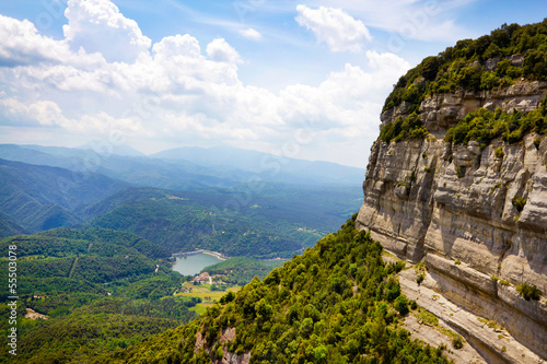Photo: Cliffs in Tavertet over the Sau reservoir Cliffs in Tavertet over the Sau reservoir