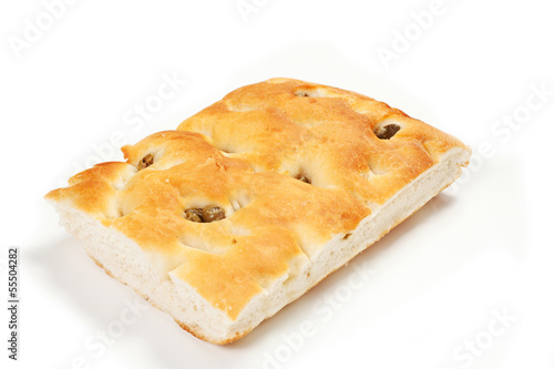 Photo: focaccia su sfondo bianco focaccia su sfondo bianco