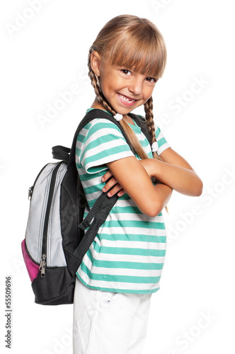 Photo: Little girl with backpack Little girl with backpack