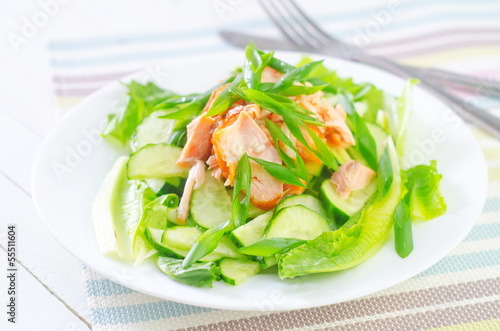 Photo: salad with salmon and cucumber salad with salmon and cucumber