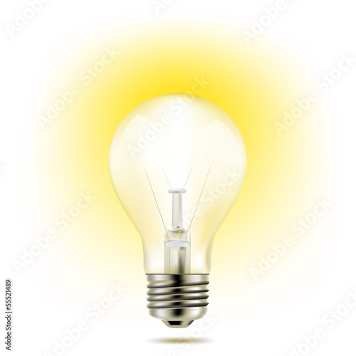 Vector: light bulb on yellow background light bulb on yellow background