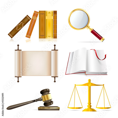 Vector: set of realistic justice objects set of realistic justice objects