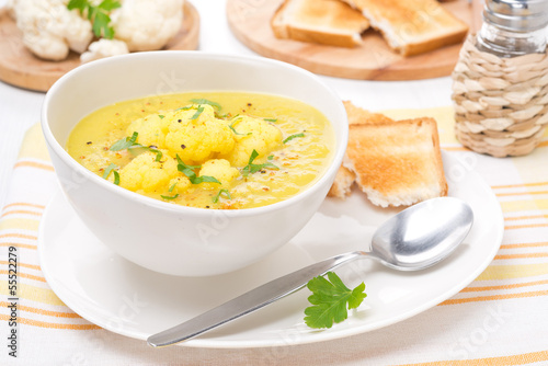 Photo: cauliflower soup with curry cauliflower soup with curry