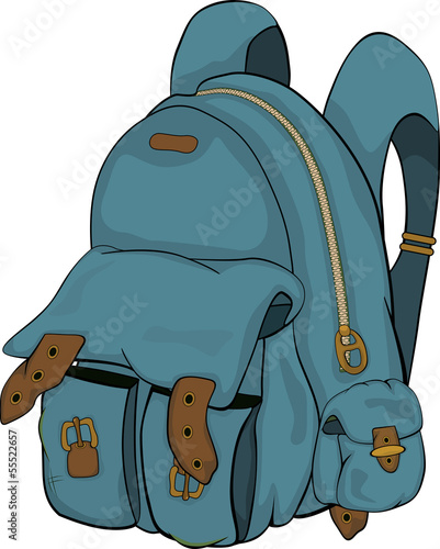 Vector: School backpack. Cartoon School backpack. Cartoon