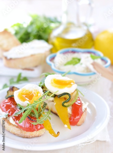 Photo: bruschetta with grilled vegetables bruschetta with grilled vegetables