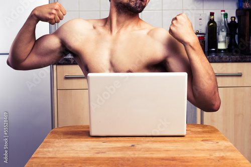 Photo: Naked man trying to impress during webcam chat Naked man trying to impress during webcam chat