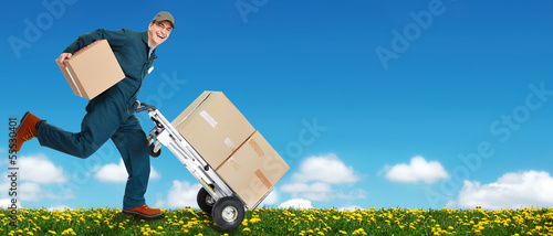 Photo: Delivery courier. Delivery courier.
