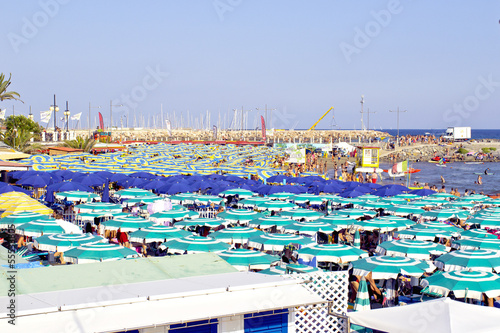 Photo: Liguria summer beach panorama color image Liguria summer beach panorama color image
