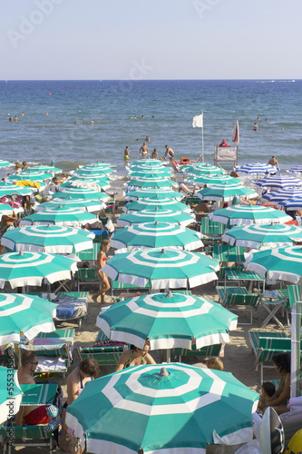 Photo: Liguria summer beach panorama color image Liguria summer beach panorama color image