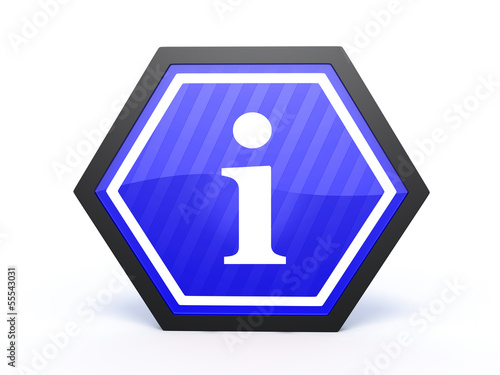 Illustration: information hexagon icon on white background information hexagon icon on white background