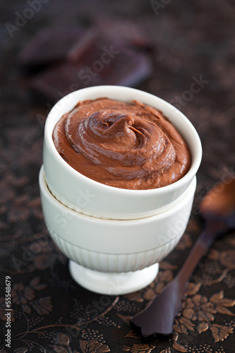 Photo: Homemade nut chocolate spread, selective focus Homemade nut chocolate spread, selective focus