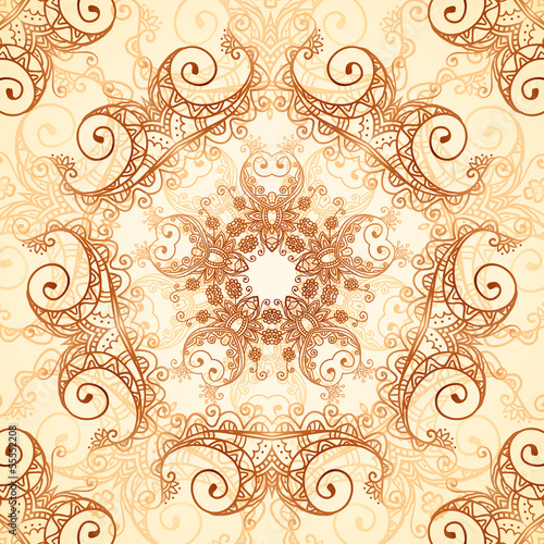 Vector: Ornate vintage vector pattern in mehndi style Ornate vintage vector pattern in mehndi style