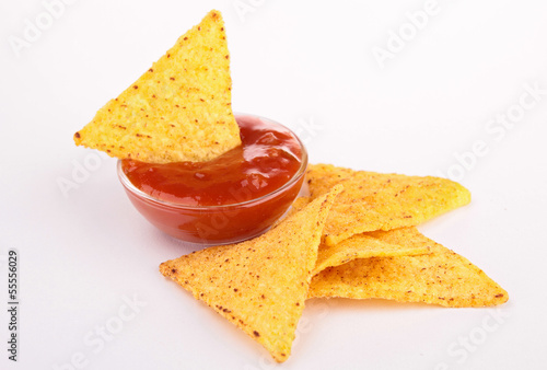 Photo: tortilla chips and salsa tortilla chips and salsa