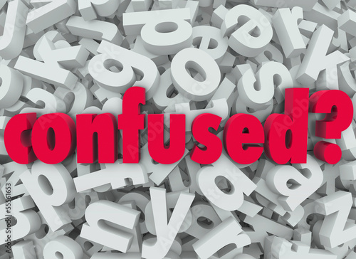 Illustration: Confused Word Letter Background Disoriented Lost Confused Word Letter Background Disoriented Lost