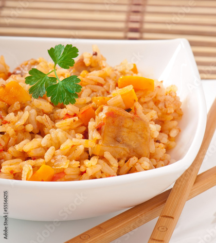 Photo: Uzbek national dish plov in a bowl Uzbek national dish plov in a bowl