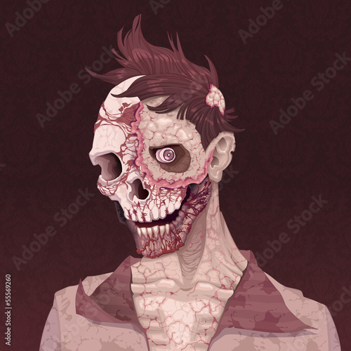 Vector: Zombie portrait. Zombie portrait.