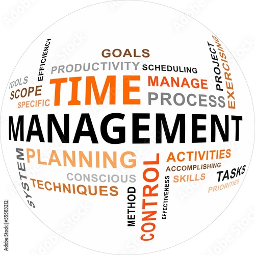 Vector: word cloud - time management word cloud - time management