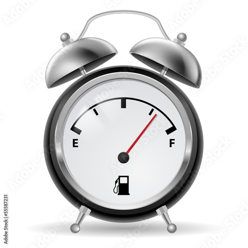 Vector: Fuel indicator in clock design. Fuel indicator in clock design.