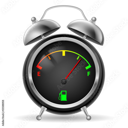 Vector: Fuel indicator in clock design. Fuel indicator in clock design.