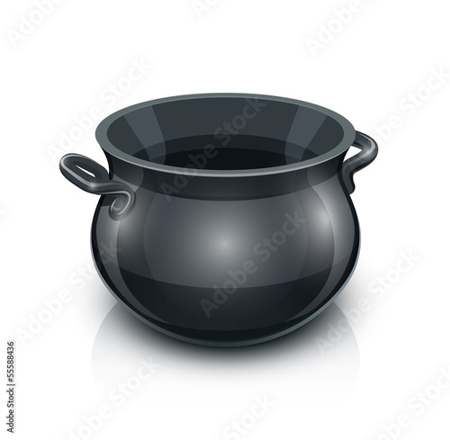 Vector: cast iron pot. vector illustration isolated on white cast iron pot. vector illustration isolated on white
