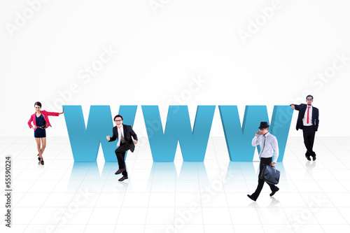 Photo: Business internet people in blue Business internet people in blue
