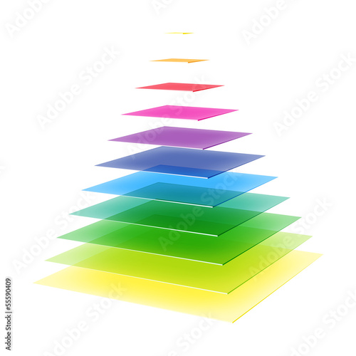 Vector: Layered rainbow colored pyramid Layered rainbow colored pyramid