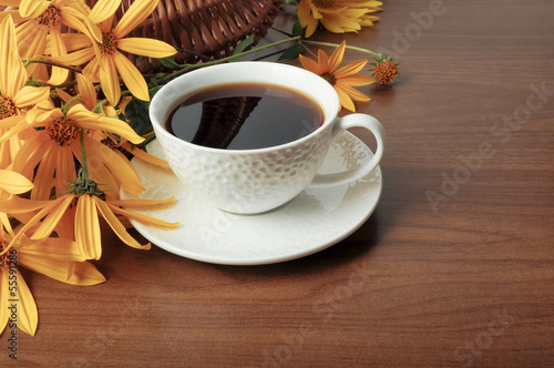 Photo: Coffee and flowers Coffee and flowers