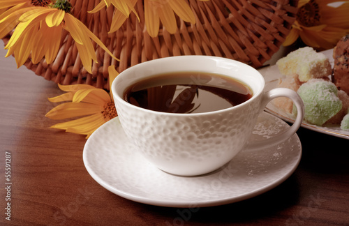 Photo: Coffee and flowers Coffee and flowers