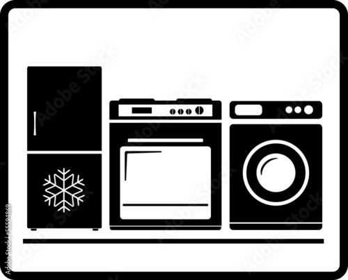 Vector: household appliances icon gas stove refrigerator washing machine household appliances icon gas stove refrigerator washing machine