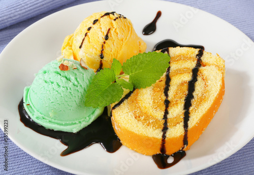 Photo: Swiss Roll with sherbets and chocolate drizzle Swiss Roll with sherbets and chocolate drizzle