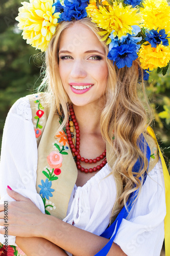 Photo: portrait of a beautiful girl in the Ukrainian national costume portrait of a beautiful girl in the Ukrainian national costume