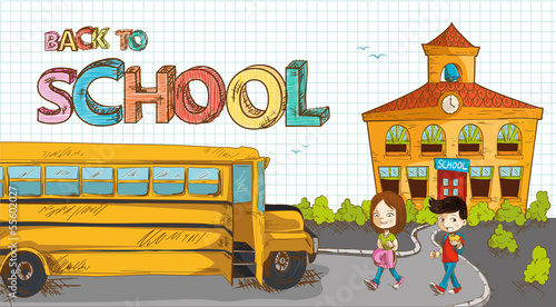 Vector: Back to school text education elements cartoon. Back to school text education elements cartoon.