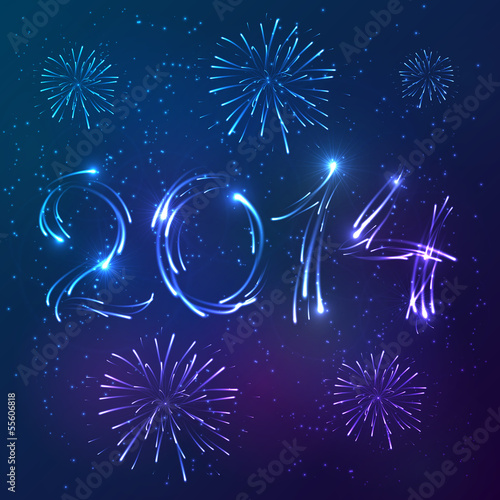 Vector: Shining neon lights new year vector card Shining neon lights new year vector card