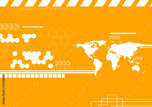 Vector: Vector technology world map backdrop. Vector technology world map backdrop.