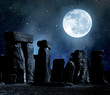 Historical monument Stonehenge in night,England, UK Historical monument Stonehenge in night,England, UK