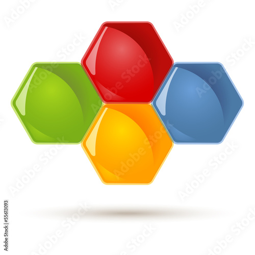 Vector: Waben - 4 Optionen Waben - 4 Optionen