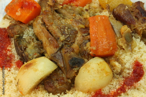 Photo: Couscous à la viande et aux légumes Couscous à la viande et aux légumes