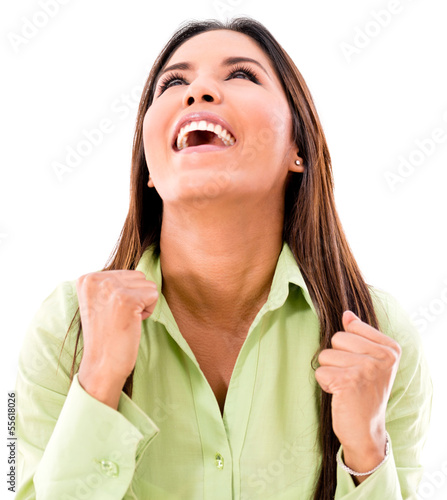 Photo: Successful woman celebrating Successful woman celebrating